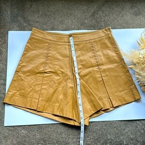 Brown Faux Leather High Waisted Shorts Size Small